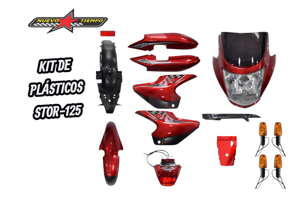 KIT DE PLASTICOS ESTOR ROJO C/FAROS (4890)-RCC