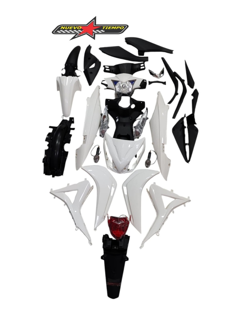 KIT DE PLASTICOS WAVE-S (8891) FRENO DE DISCO-RCC-BLANCO