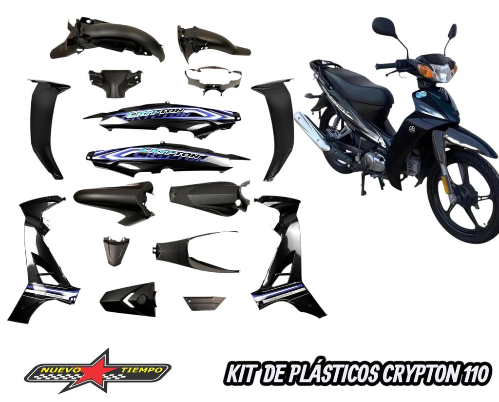 KIT DE PLASTICOS CRYTON COLOR: NEGRO (1210-023) GDM