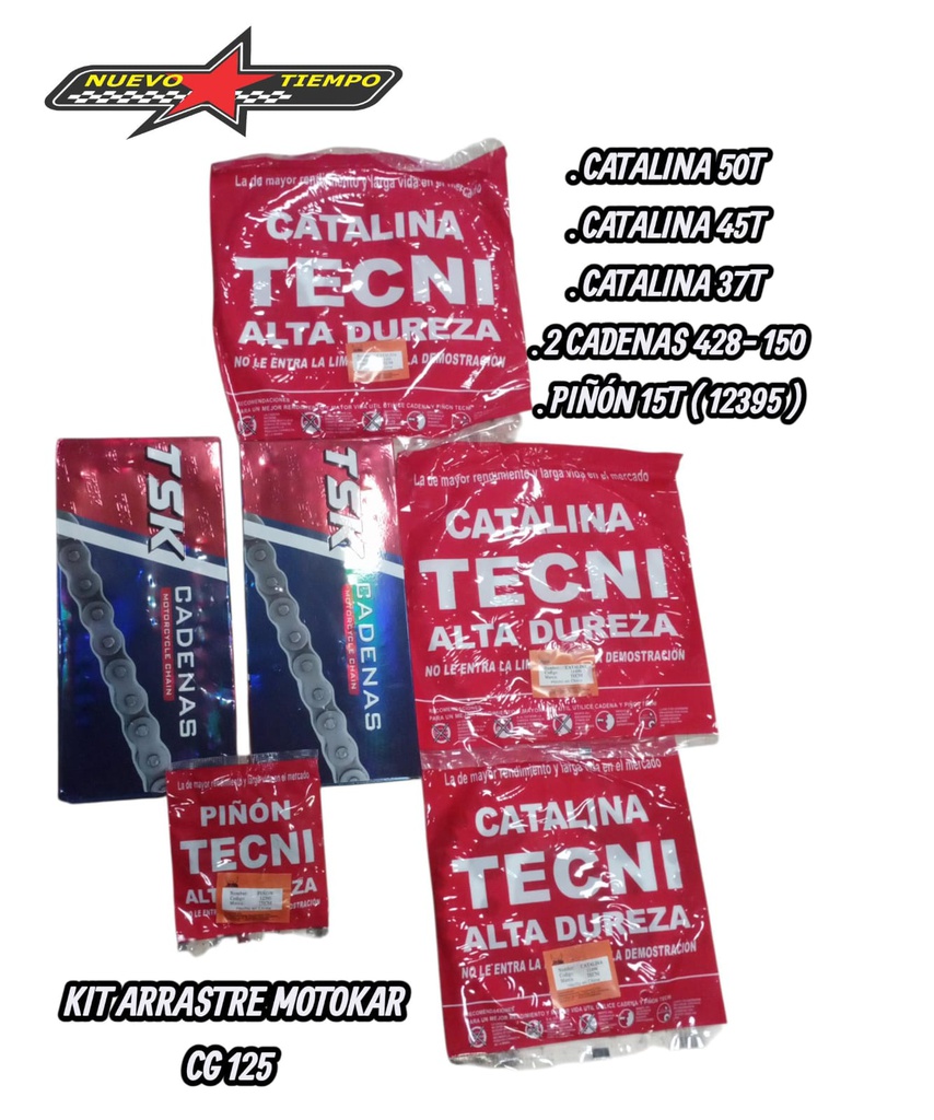KIT DE ARRASTRE MOTOKAR-125-TSK-A/D-150L-A/D-50-45-37-15T (0035896)