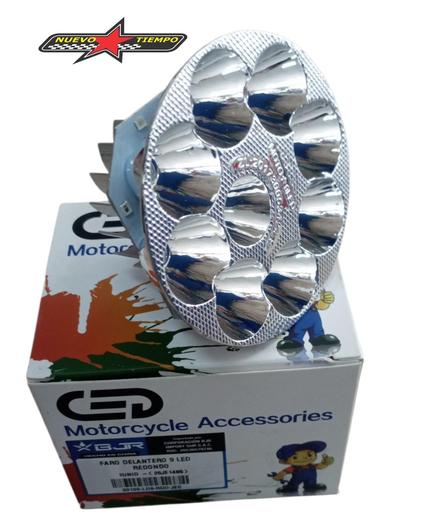 FARO/FOCO LED REDONDO DELANTERO (9PTO)-33100-LD9-RDO-JEC