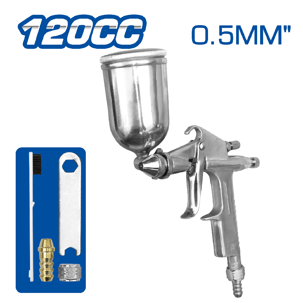 PISTOLA DE GRAVEDAD 120 CC 0.5MM VASO ALUMINIO-10456