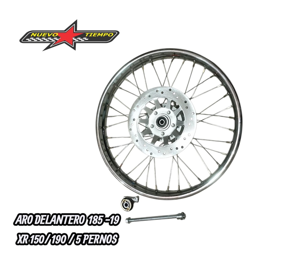 ARO ARMADO DELANTERO XR-150L /190-L 1.85X19 C/DISCO-(5PERNOS) (9078)-VOLDA
