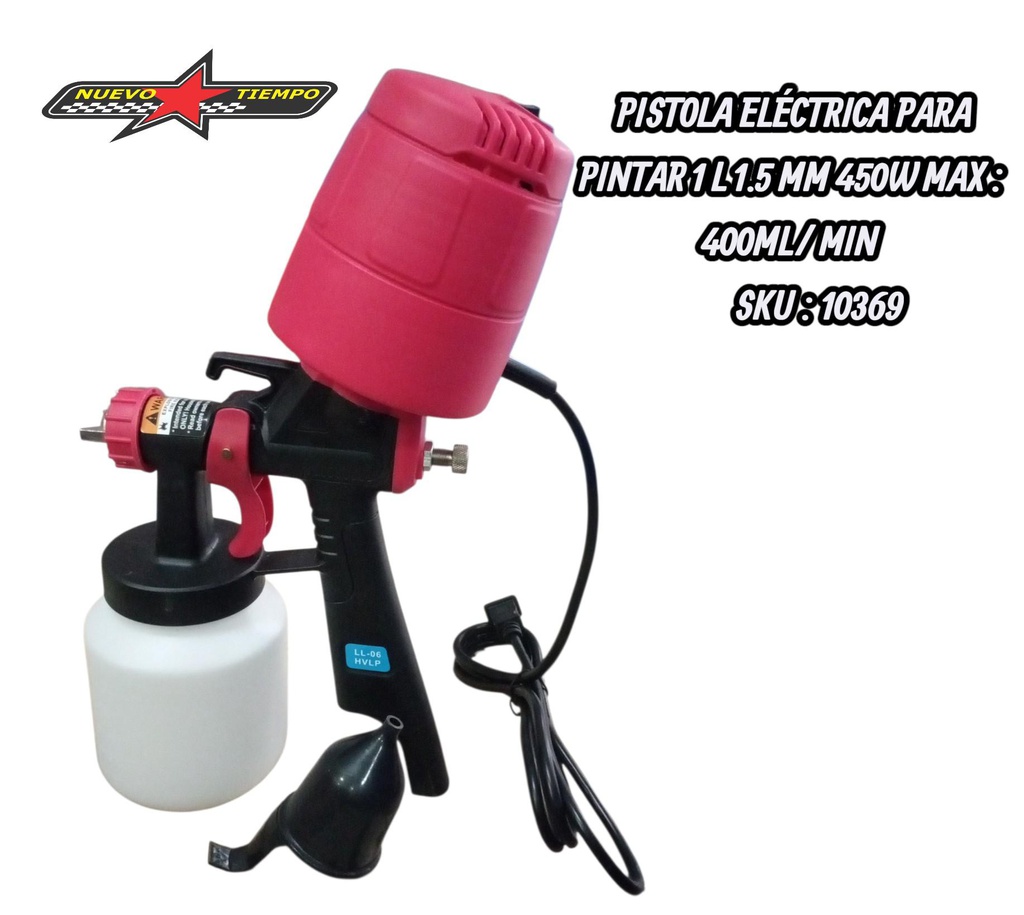 PISTOLA P/PINTAR ELECTRICA 1L 1.5MM 450W-400ML-10369
