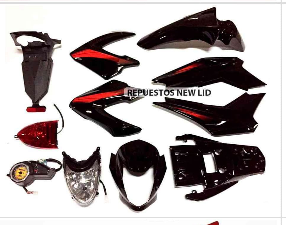 KIT DE PLASTICOS BROSS 8B RCC COLOR: NEGRO