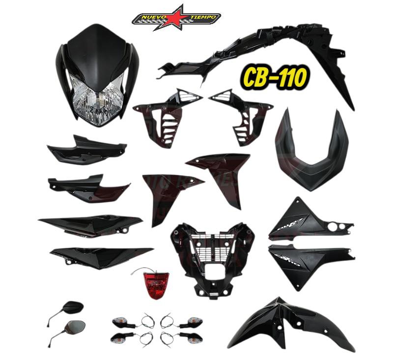 KIT DE PLASTICOS CB-110 COLOR: NEGRO