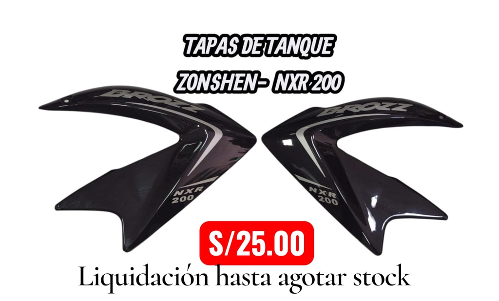 TAPAS DE TANQUE NXR/150 COLOR: NEGRO (LIQUIDACION)