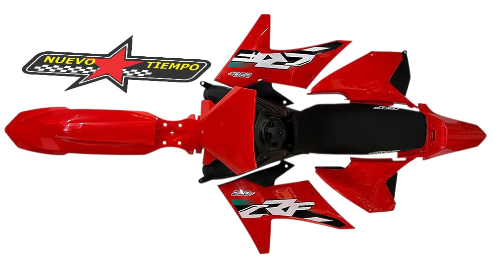 KIT DE PLASTICOS CRF-230 MODERNO (2023) TANQUE+ASIENTO COLOR: ROJO/BLANCO