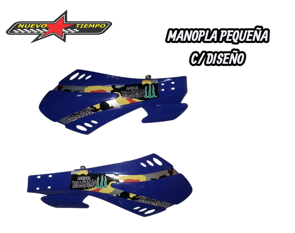 MANOPLA PEQUEÑA C/DISEÑO + PERNO COLOR: AZUL