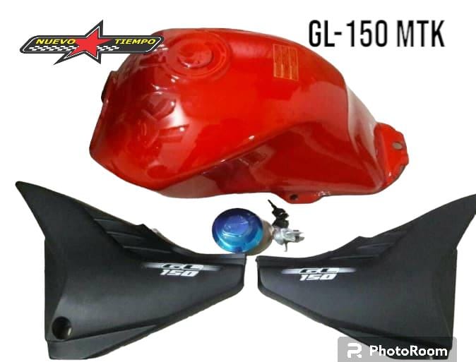 TANQUE COMPLETO C/TAPAS DE BATERIA HONDA GL-150-VOLDA COLOR: ROJO