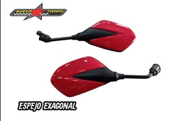ESPEJO EXAGONAL COLOR: ROJO-BJR