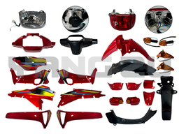 KIT DE PLASTICOS WAVE F/D C/STIKER/F/V-ROJO-RCC (4734)