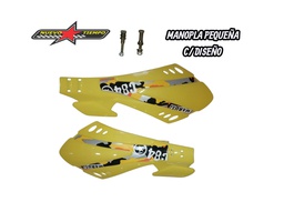 MANOPLA PEQUEÑA C/DISEÑO + PERNO COLOR: AMARILLO