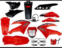 KIT DE PLASTICOS XR-150L-C/FAROS Y ESPEJOS -ROJO (BJR)