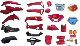 KIT DE PLASTICOS C-110 F/D C/STIKER/F/V : ROJO (4747)-RCC