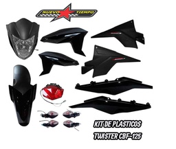 KIT DE PLASTICOS TWISTER CBF-125 -NEGRO