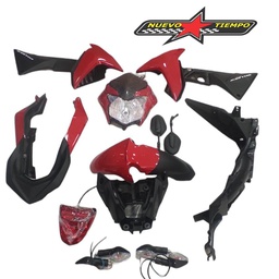 KIT DE PLASTICOS CB-110 COLOR: ROJO/CLARO-(5940)