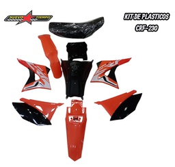 KIT DE PLASTICOS CRF-230 MODERNO (2019) TANQUE+ASIENTO -NARANJA/BLANCO