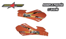 MANOPLA PEQUEÑA C/DISEÑO + PERNO COLOR: NARANJADO