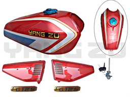 TANQUE CG-125 RCC-0503 (TAPA/TAPAS LATERALES+GRIFO+)  ROJO