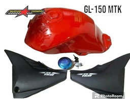 TANQUE COMPLETO C/TAPAS DE BATERIA HONDA GL-150-VOLDA COLOR: ROJO